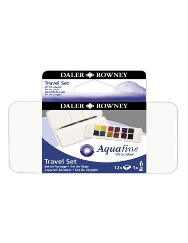 ACUARELA DALER ROWNEY AQUAFINE TRAVEL SET PINCEL CAJA 12 SURT.