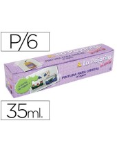 PINTURA LACA CRISTAL LA PAJARITA SET 6 COL.SURT. +PINCEL