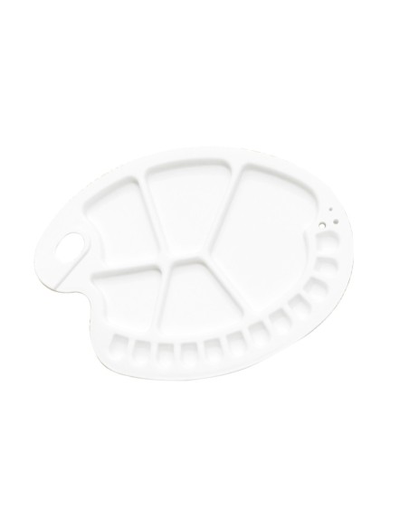 PALETA PLASTICO LIDERCOLOR OVALADA 17 HUECOS DIESTROS TAMAÑO 3X35CM