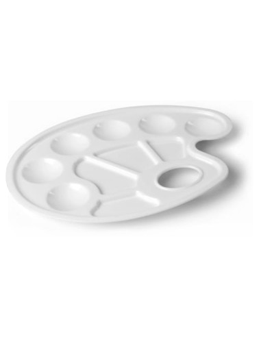 PALETA PLASTICA LIDERCOLOR OVALADA 10 HUECOS DIESTROS TAMAÑO 17X22,5C PALETA PLASTICA LIDERCOLOR OVALADA 10 HUECOS DIESTROS TAMAÑO 17X22,5C