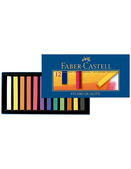 TIZA PASTEL FABER CASTELL ESTUCHE CARTON 12 UNIDADES COL.ES SURTIDOS
