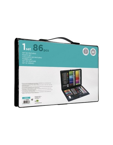 ESTUCHE PINTURA  PLAST.86 PIEZAS 34X23X3,2 CM