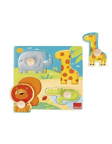 PUZZLE GOULA ANIMALES SELVA 4 PIEZAS