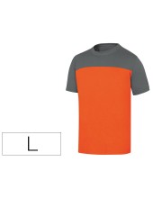 CAMISETA ALGODON DELTAPLUS COLOR GRIS NARANJA TALLA L