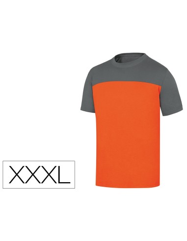 CAMISETA ALGODON DELTAPLUS COLOR GRIS NARANJA TALLA XXXL