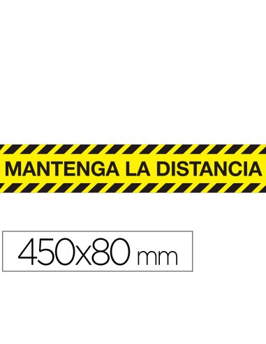 CINTA ADH. SEÑAL "MANTENGA DISTANCIA SEGURIDAD" PVC 165MC 450X80MM