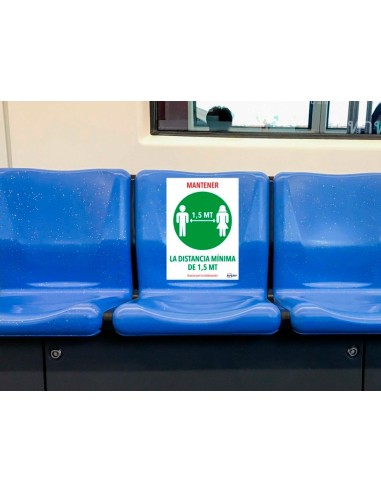 SEÑAL ADH. AVERY MANTENER DIST  MININA 1,5MT.A4 RESIST RAYOS PK.DE 2