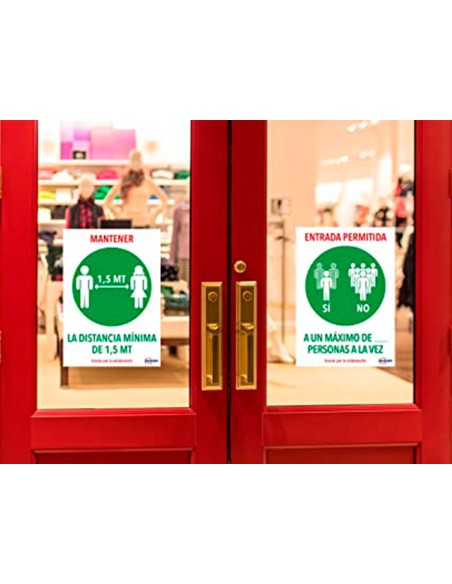 SEÑAL ADH. AVERY MANTENER DIST  MININA 1,5MT.A4 RESIST RAYOS PK.DE 2