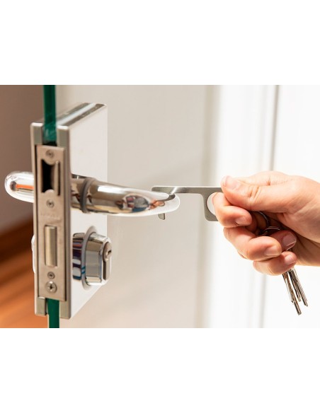 LLAVERO HIGIENICO ANTICONTACTO BIGOX ACERO INOXIDABLE 3,20X7,60 CM