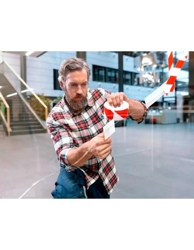 CINTA SEÑALIZACION Q-CON.NO ADH. RJ. BL.75MM X 300 M