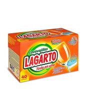 PASTILLA LAVAVAJILLAS LAGARTO TODO UNO SIN PRELAVADO CAJA 40 UD.