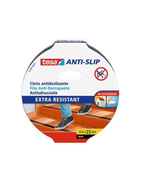 CINTA ANTIDESLIZANTE ADH. TESA USO INTERIOR/EXTERIOR NG.15MT.X 25MM