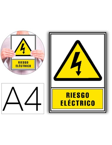 PICTOGRAMA ARCHIVO 2000 RIESGO ELECTRICO PVC AM. LUMINISCEN 210X297MM