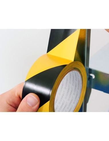 CINTA ADH. Q-CON.SEGURIDAD AMARILLA Y NEGRA 20 MT X 48 MM