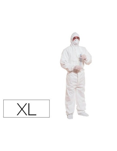 TRAJE SEGURIDAD DELTAPLUS PP CAPUCHA UN SOLO USO COL.BLANCO T. XL