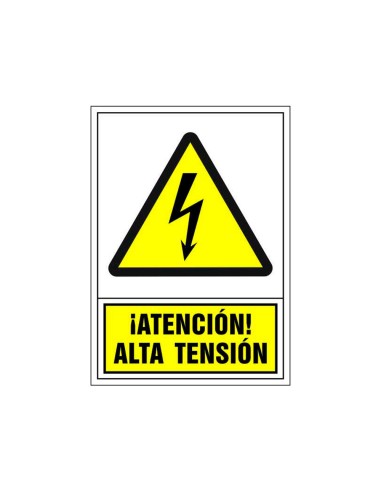 PICTO SEÑAL ADVERTENCIA ATENCION ALTA TENSION PVC 245X345 MM PICTO SEÑAL ADVERTENCIA ATENCION ALTA TENSION PVC 245X345 MM