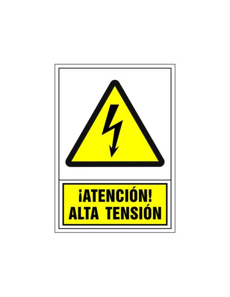 PICTO SEÑAL ADVERTENCIA ATENCION ALTA TENSION PVC 245X345 MM PICTO SEÑAL ADVERTENCIA ATENCION ALTA TENSION PVC 245X345 MM