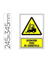 PICTO SEÑAL ADVERTENCIA ATENCION PASO CARRETILLA PVC 245X345 MM