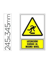 PICTO SEÑAL ADVERTENCIA ATENCION CAIDASMISMO NIVEL PVC 245X345 MM