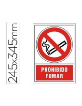 PICTOGRAMA SYSSA SEÑAL PROHIBICION PROHIBIDO FUMAR EN PVC 245X345 MM