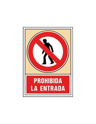 PICTOGRAMA SYSSA SEÑAL PROHIBICION PROHIBIDA ENTRADA PVC 245X345 MM