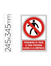 PICTO SEÑAL PROHIBIDO PASO PERSONA AJENA A PVC 245X345 MM