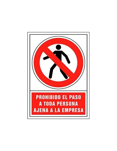 PICTO SEÑAL PROHIBIDO PASO PERSONA AJENA A PVC 245X345 MM PICTO SEÑAL PROHIBIDO PASO PERSONA AJENA A PVC 245X345 MM