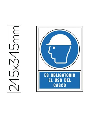 PICTO SEÑAL OBLIGATORIO USO CASCO PVC 245X345 MM