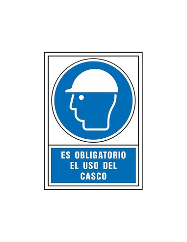 PICTO SEÑAL OBLIGATORIO USO CASCO PVC 245X345 MM
