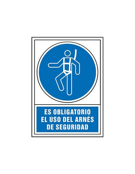 PICTO SEÑAL OBLIGATORIO USO ARNES SEGURIDAD PVC 245X345 MM PICTO SEÑAL OBLIGATORIO USO ARNES SEGURIDAD PVC 245X345 MM