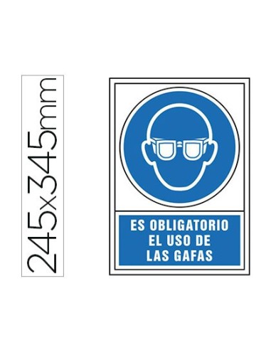 PICTO SEÑAL OBLIGATORIO USO LAS GAFAS PVC 245X345 MM