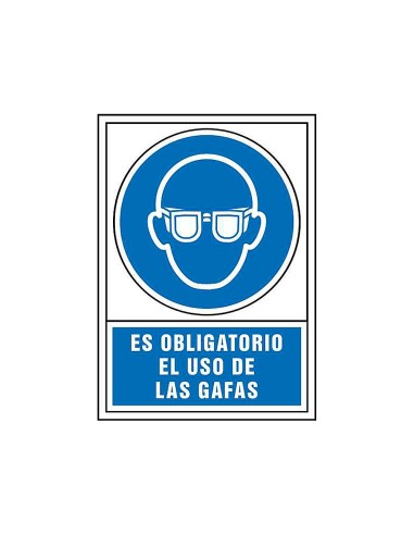 PICTO SEÑAL OBLIGATORIO USO LAS GAFAS PVC 245X345 MM