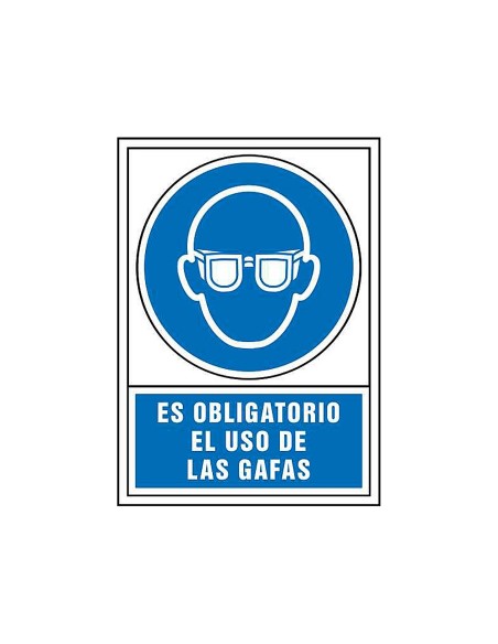 PICTO SEÑAL OBLIGATORIO USO LAS GAFAS PVC 245X345 MM