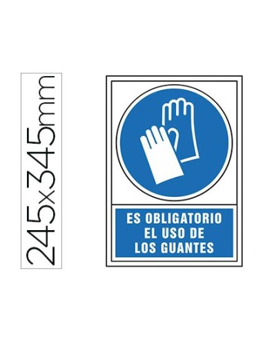 PICTO SEÑAL OBLIGATORIO USO GUANTES PVC 245X345 MM