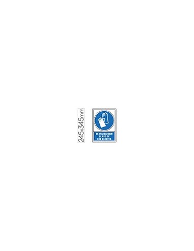 PICTO SEÑAL OBLIGATORIO USO GUANTES PVC 245X345 MM PICTO SEÑAL OBLIGATORIO USO GUANTES PVC 245X345 MM
