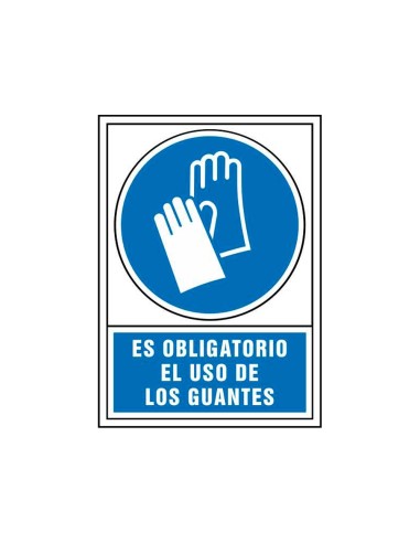 PICTO SEÑAL OBLIGATORIO USO GUANTES PVC 245X345 MM PICTO SEÑAL OBLIGATORIO USO GUANTES PVC 245X345 MM