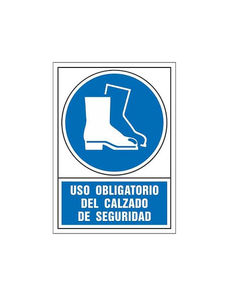 PICTO SEÑAL USO OBLIGATORIO DEL CALZADO SEGURIDAD PVC 245X345 MM