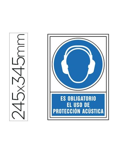 PICTO SEÑAL OBLIGATORIO USO PROTECCION ACUSTICA PVC 245X345 MM