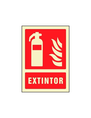 PICTOGRAMA SYSSA SEÑAL DE EXTINTOR EN PVC FOTOLUMINISCENTE 210X297 MM