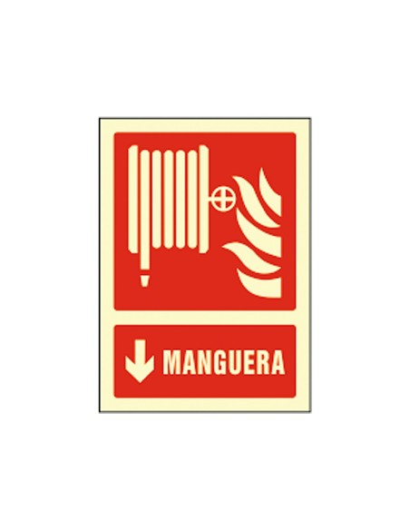 PICTOGRAMA SYSSA SEÑAL DE MANGUERA EN PVC FOTOLUMINISCENTE 210X297 MM