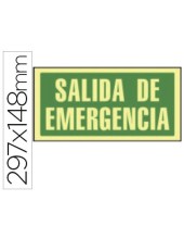 PICTO SEÑAL SALIDA EMERGENCIA PVC FOTOLUMINISCENTE 297X148 MM