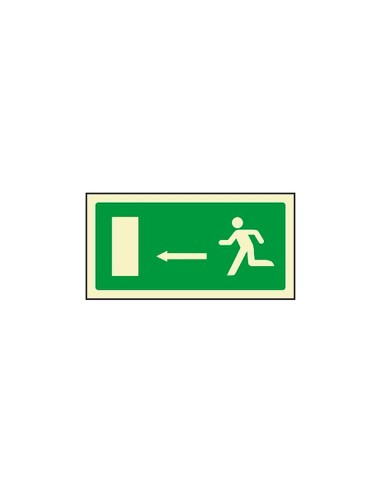 PICTO SEÑAL SALIDA EMERGENCIA FLECHA IZQUIERDA PVC FOTOLUM.320X160 MM
