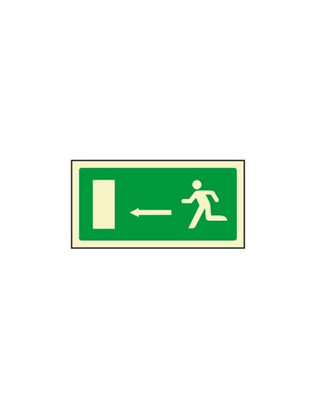 PICTO SEÑAL SALIDA EMERGENCIA FLECHA IZQUIERDA PVC FOTOLUM.320X160 MM