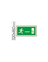 PICTO SEÑAL SALIDA EMERGENCIA DERECHA ESCALERA BAJANDO 320X160 MM 2
