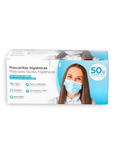 MASCARILLA FACIAL HIGIENICA DESECHABLE 3 CAPAS MASCARILLA FACIAL HIGIENICA DESECHABLE 3 CAPAS