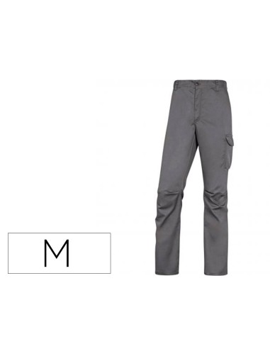 PANTALON TRABAJO DELTAPLUS CINTURA ELASTICA 5 BOL. GRIS/NG.TALLA M