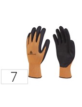 GUANTES DELTAPLUS POLIESTER LATEX PALMA DEDOS NJ. FLUOR/NG.TALLA 7