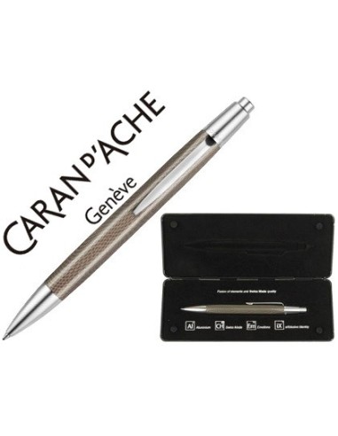 BOLIGRAFO CARAN DACHE ALCHEMIX CUERPO PIEL REPTIL CROMADO BRILLO