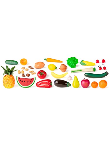 JUEGO MINILAND FRUTAS HORTALIZAS FRUTOS SECOS 36 PIEZAS