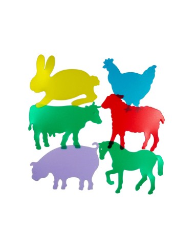 JUEGO PLANTILLAS FLEXIBLES HENBEA ANIMALES GRANJA  15X21 CM SET 6 UD.